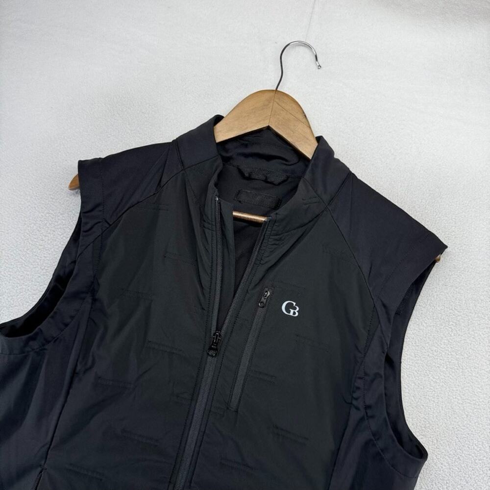 Galway Bay Golf vest Mens medium Black Zip Full Zip Wind Weather Tech Hybrid